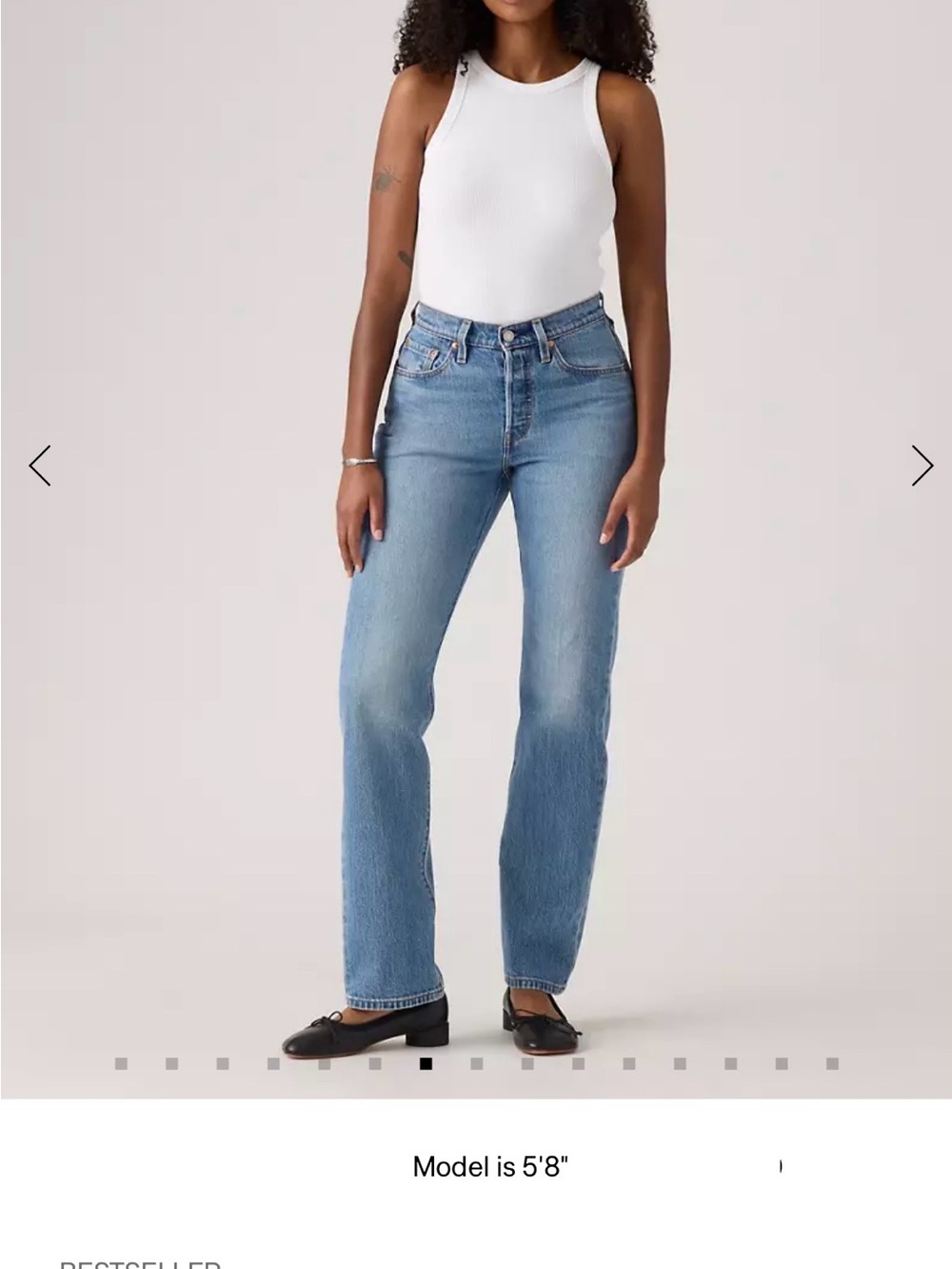 Levi's 501 Curvy Mid Wash Straight Leg Jeans - Blue